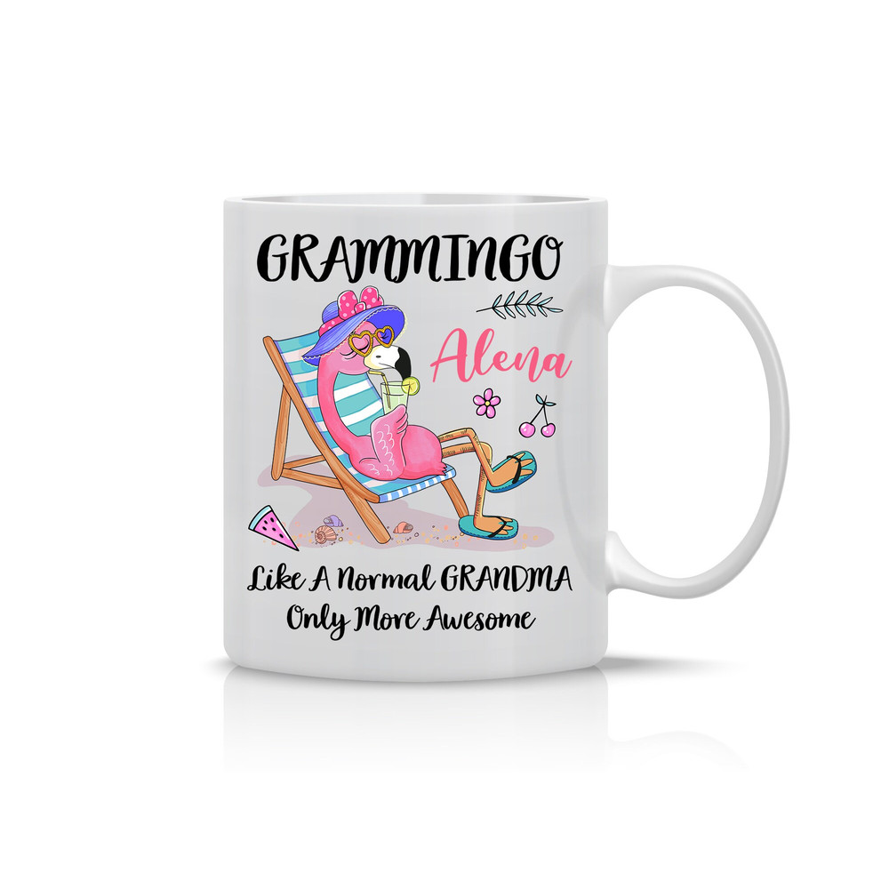 Custom Grammingo Mug, Cute Grandma Mug, GrandmotherMug, Flamingo Grammingo Like A Normal Grandma Only More Awesome Mug, Christmas Gift - 1.jpg