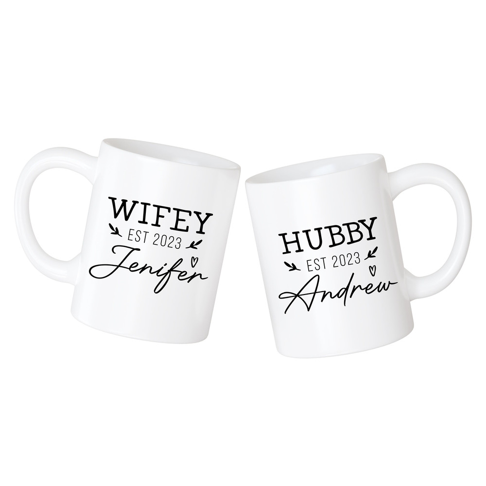 Custom Hubby Wifey Mugs, Personalized Wifey Hubby Coffee Mugs, Couples Husband and Wife Mug, Couple Gift, Mr And Mrs Mug, Gift For Him Her - 1.jpg