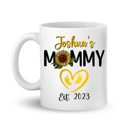 custom mommy mug, mom est 2023, mothers day coffee mug
