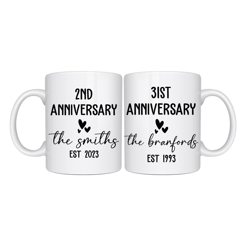 Custom Wedding Anniversary Mug, Anniversary Gift For Couple,10th Anniversary Gift,20th Years Together Mug,Custom Years Parents Gift For Him - 1.jpg