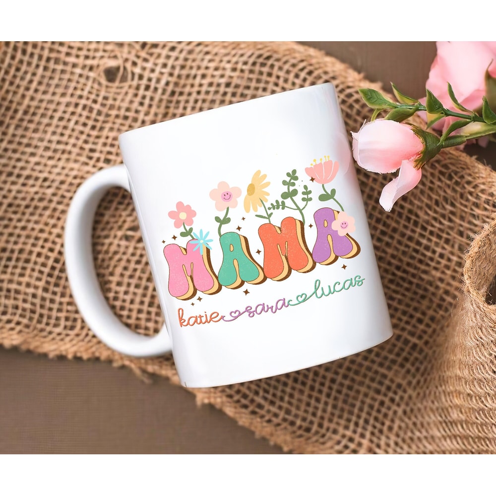 Customized Floral Mama Mug, Mothers Day Gift, Personalized Mug for Mom, Mom Mug with Kids Names, Thank You Mom - 1.jpg