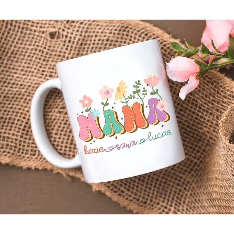 Customized Floral Mama Mug, Mothers Day Gift, Personalized Mug for Mom, Mom Mug with Kids Names, Thank You Mom - 1.jpg