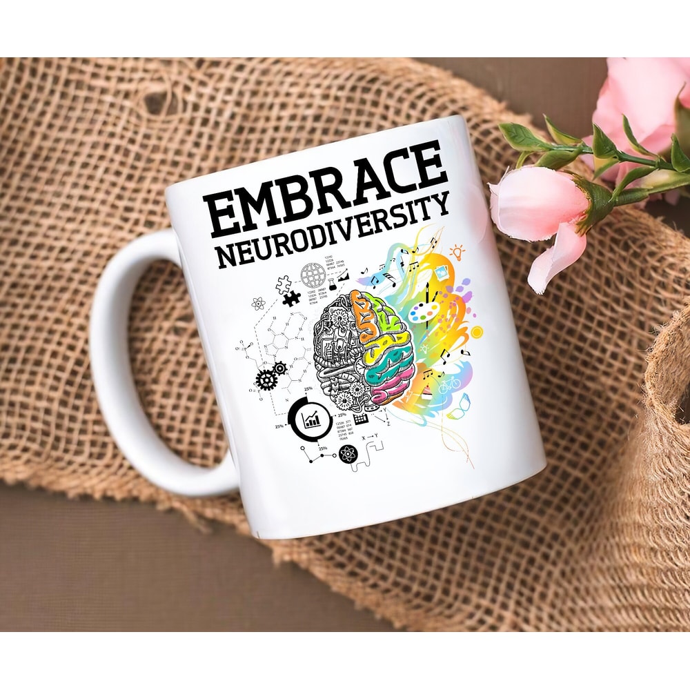 Embrace Neurodiversity Celebrate The Spectrum Brain Autism Mug, Neurodiversity Cup, Autism Awareness Gift, Autism Support Coffee Cup - 1.jpg