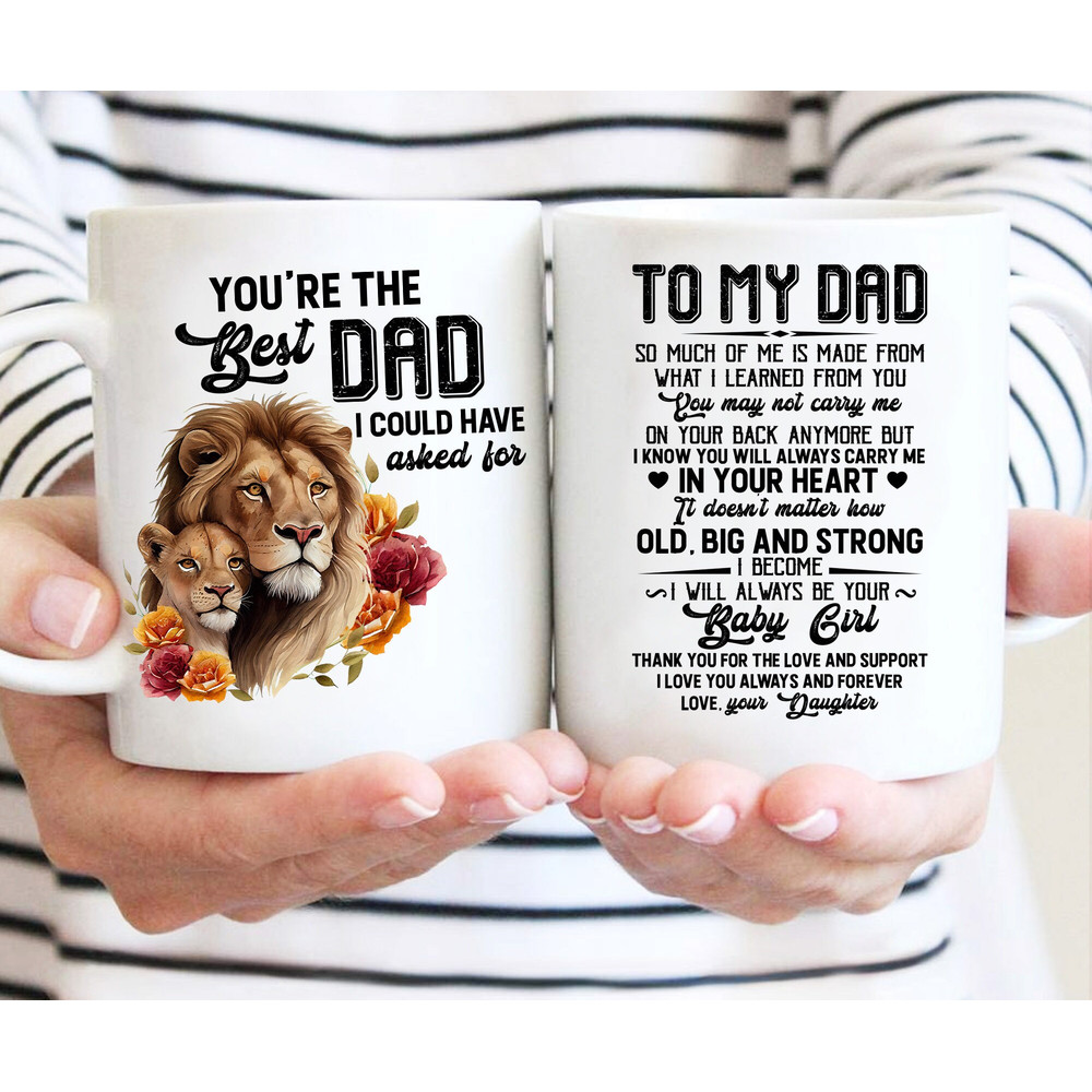 Fathers Day Lion Mug, Gift For Daddy, Dad Lion Mug Gift, Son Lion Mug, Lion Lover Mug Presents - 1.jpg