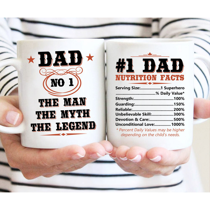 Gifts for Dad from Daughter Son Wife Mug, Dad Nutrition Facts Mug, Number One Dad Mug, Best Dad Mug Gift - 1.jpg