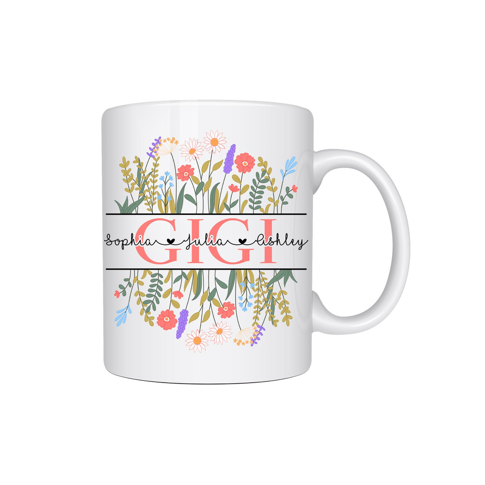 Gigi Mug With Grandkids Names,Personalized Gigi Wildflowers Mug,Grandkids Names Mug,Custom Gigi Coffee Mug,Mothers Day Grandma Gift - 1.jpg