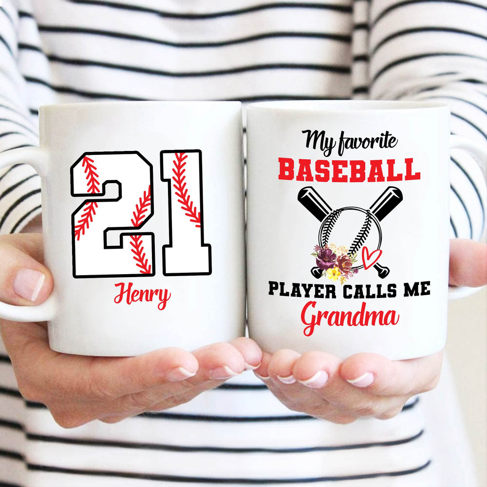 My Favorite Baseball Player Calls Me Grandma Mug, Mother's Day Gift, Birthday Mimi Cup, Baseball Nana Mug, Gift From Baseball Player - 1.jpg