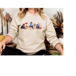 ghost cats halloween sweatshirt, halloween cats hoodie, cat lover sweatshirt, halloween meowen hoodie, spooky kitties sw