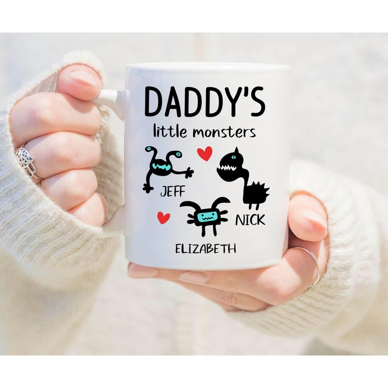 Personalized Daddy's Little Monsters, Father's Day Mug, Funny Custom Father's Day Gift, Gift For Dad Birthday, Custom Gift For Dad, Dad Mug - 1.jpg