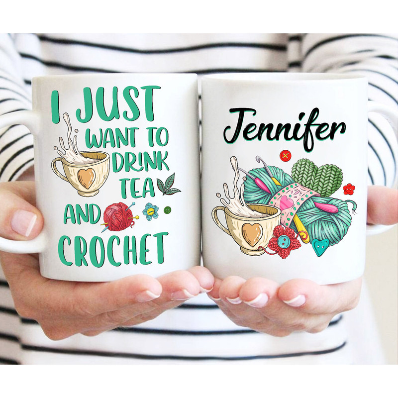 Personalized I Just Want To Mug, Knitting Mug, Gift For Knitter, Crafter Mug, Crochet Gift, Gift For Nana, Crafter Mom - 1.jpg