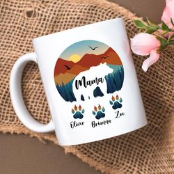 personalized mama bear mug ,mama bear coffee mug, gift for mothers day