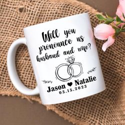 personalized name and wedding day mug gifts, wedding officiant mug, custom wedding day gift mug