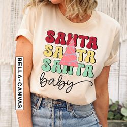 santa santa santa baby shirt png, santa custom shirt png, family christmas t-shirt png, party shirt png, matching group