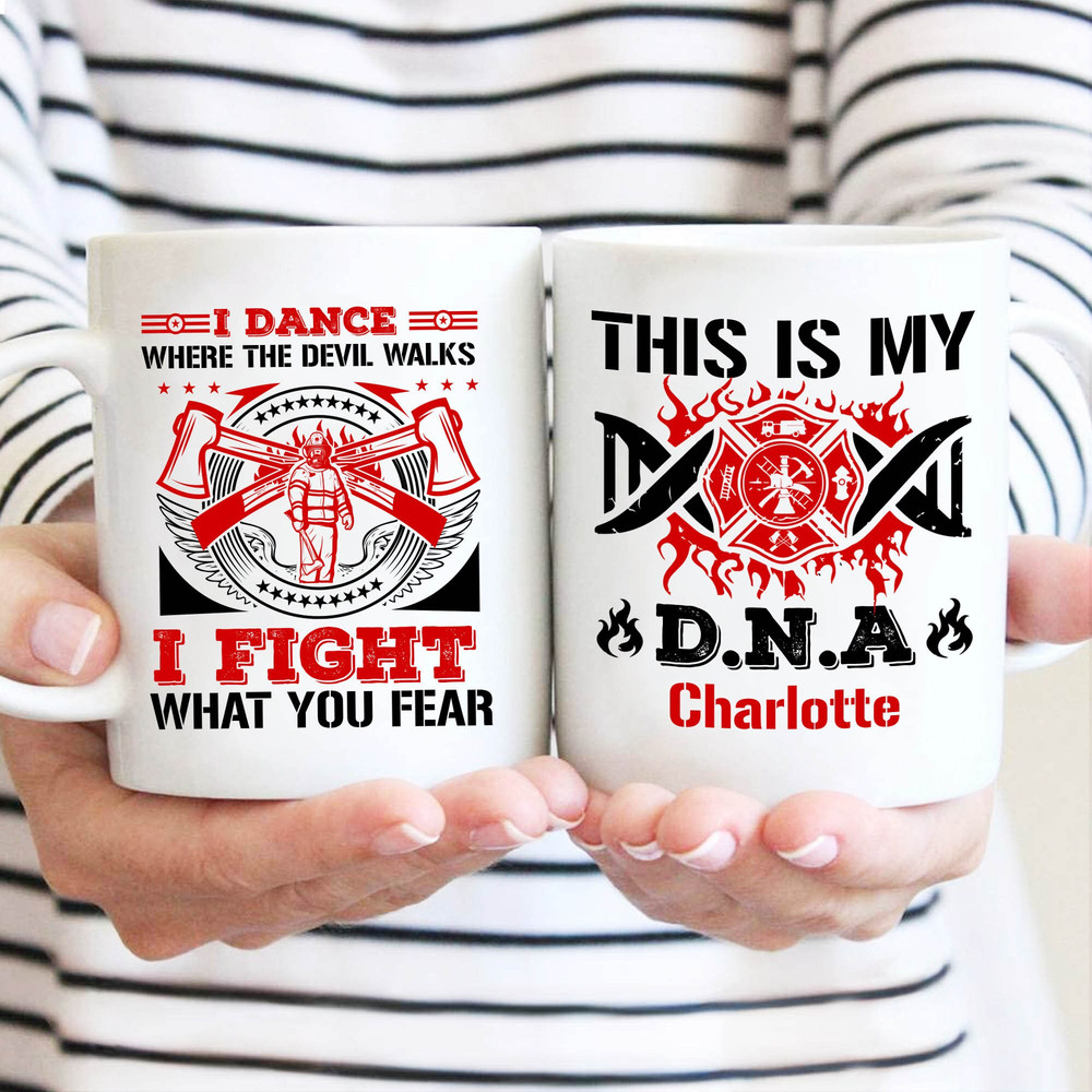 Personalized Name Dad Mug, Custom Mug Gift For Dad, Father's Day Gift Mug, Dad Firefighter Gift Mug - 1.jpg