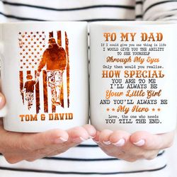 personalized name dad son mug, fathers day gifts mug for dad, usa flag gift mug