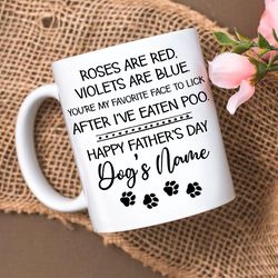 personalized name dog mug, fathers day mug for dog dad, dog lover gift mug