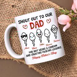 personalized name kid mug for dad, fathers day gift mug, funny quote custom mug for daddy