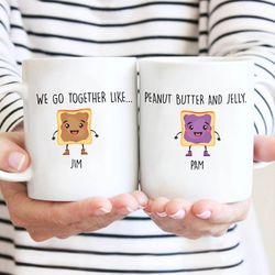 personalized name mug gifts, we together like peanut butter and jelly couple mug, valentines day mug gift for girl boy