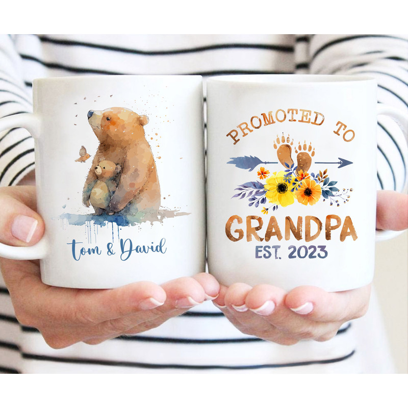 Personalized Name Promoted to Grandpa 2023 Coffee Mug, Custom Name Dad Son Mug, New Dad Gift Mug, Father's Day Gift Mug - 1.jpg