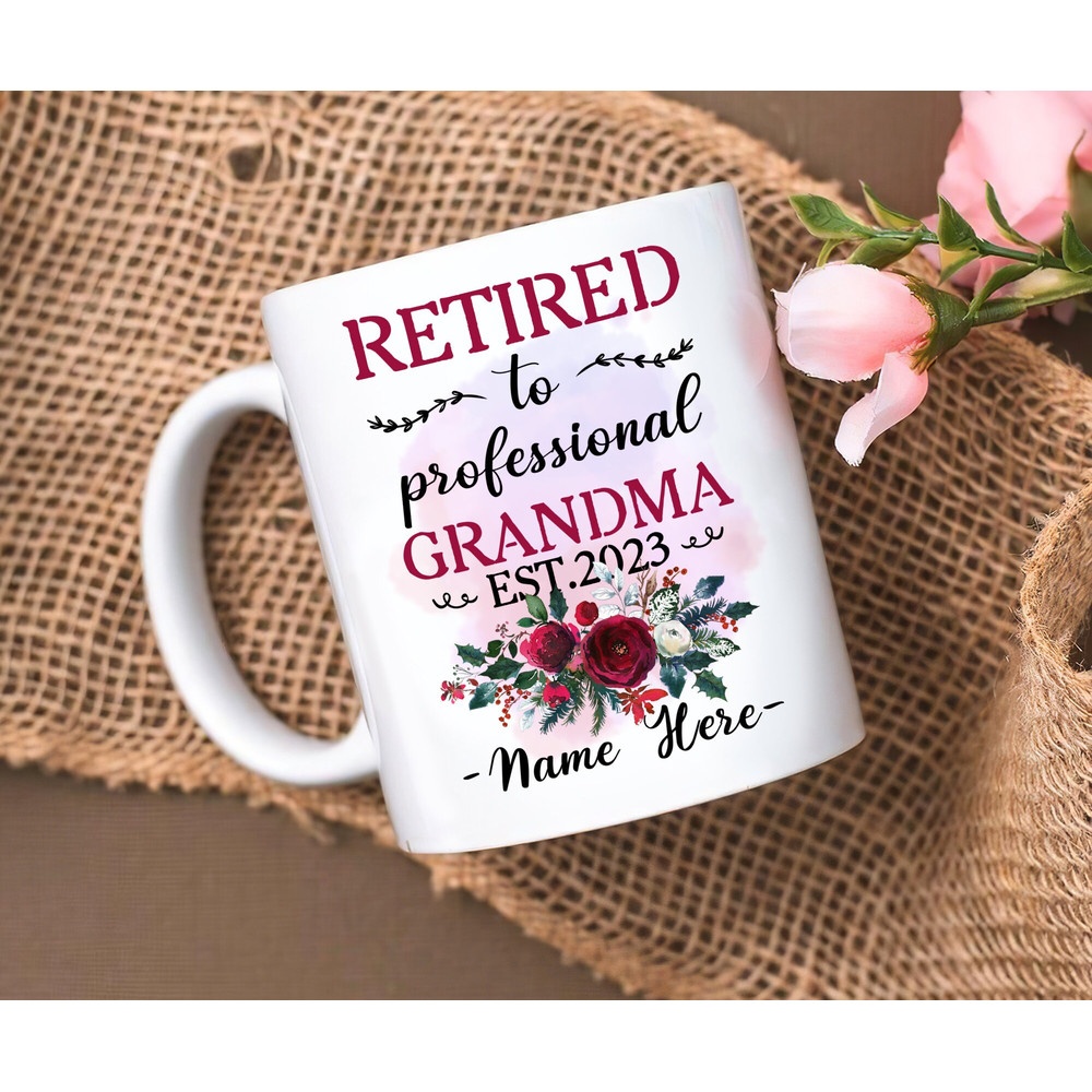 Personalized Retirement Coffee Mug, Retrire Grandma 2023 Gift Mug, Custom Name Grandma Gift, Retirement Grandma Gift - 1.jpg