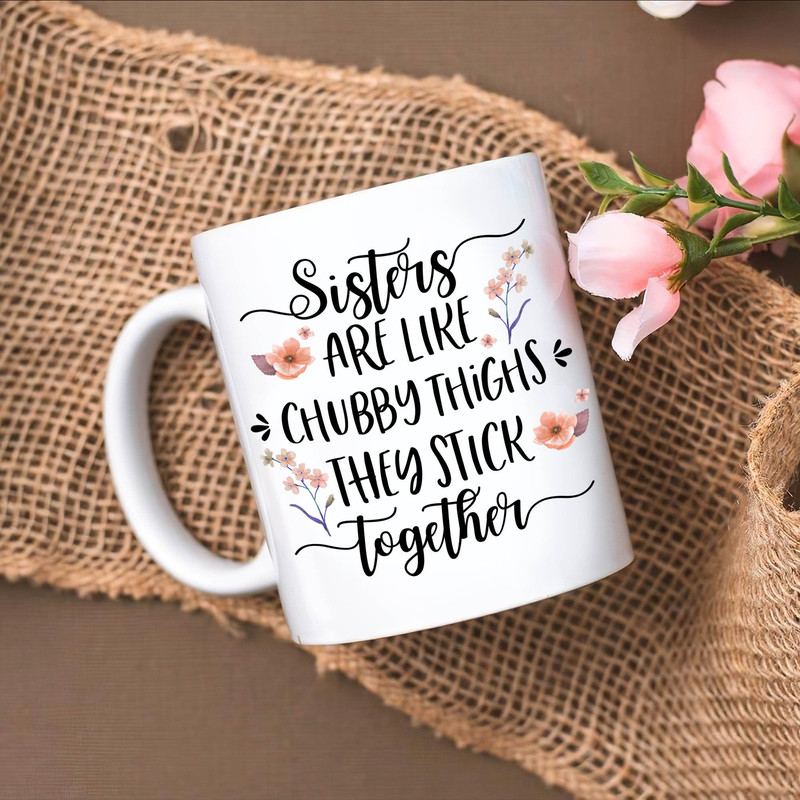 Sisters Are Like Chubby Thighs They Stick Together, Cute Funny Sister Birthday Gift Ideas, Cute Sister Cups, Funny Sister Mugs - 1.jpg
