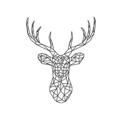 geometric reindeer machine embroidery design, 4 sizes, instant download