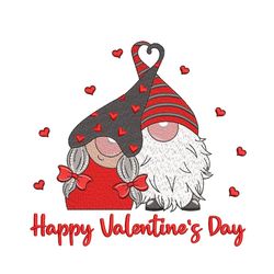 valentine's day gnomes embroidery design, 4 sizes, instant download