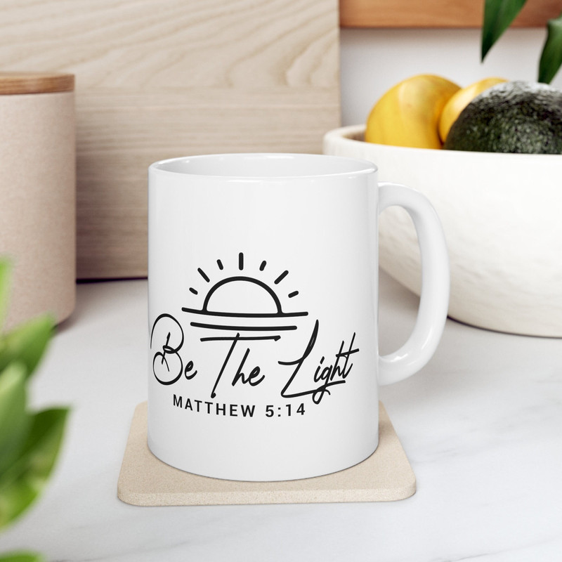 Christian Mugs Be the Light Mathew 514 Bible Verse Christian religious Mug Faith Mug Tea Cup Coffee Mug Ceramic Mug 11oz - 1.jpg