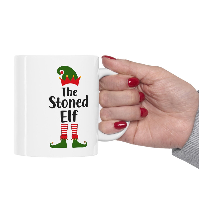 Stoner Mug  Stoner Coffee Cup  Stoner Kit  Weed Accessories  Christmas Coffee Mug  Stoned Elf  Elf mug  Elf Cup  Ceramic Mug 11oz - 1.jpg