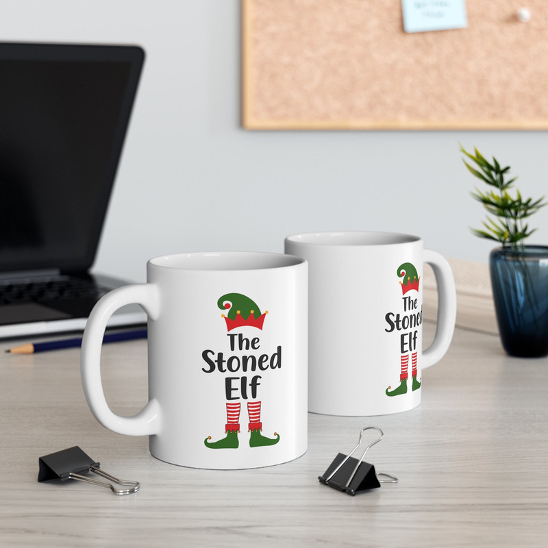 Stoner Mug  Stoner Coffee Cup  Stoner Kit  Weed Accessories  Christmas Coffee Mug  Stoned Elf  Elf mug  Elf Cup  Ceramic Mug 11oz - 3.jpg