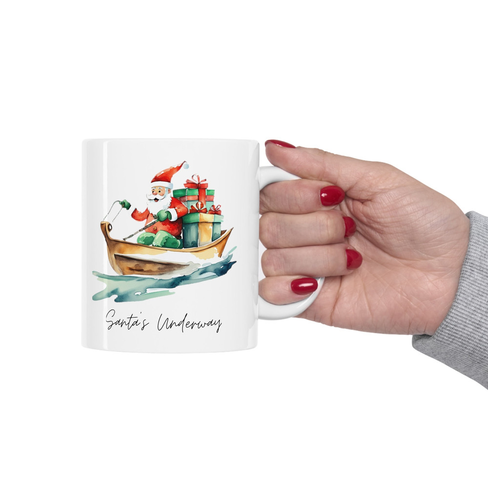 Vintage Santa Claus Vintage Christmas Mug Tropical Santa Boater Santa Beach Santa Male Kalikimaka Ceramic Mug 11oz - 1.jpg