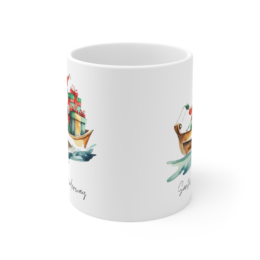 Vintage Santa Claus Vintage Christmas Mug Tropical Santa Boater Santa Beach Santa Male Kalikimaka Ceramic Mug 11oz - 2.jpg