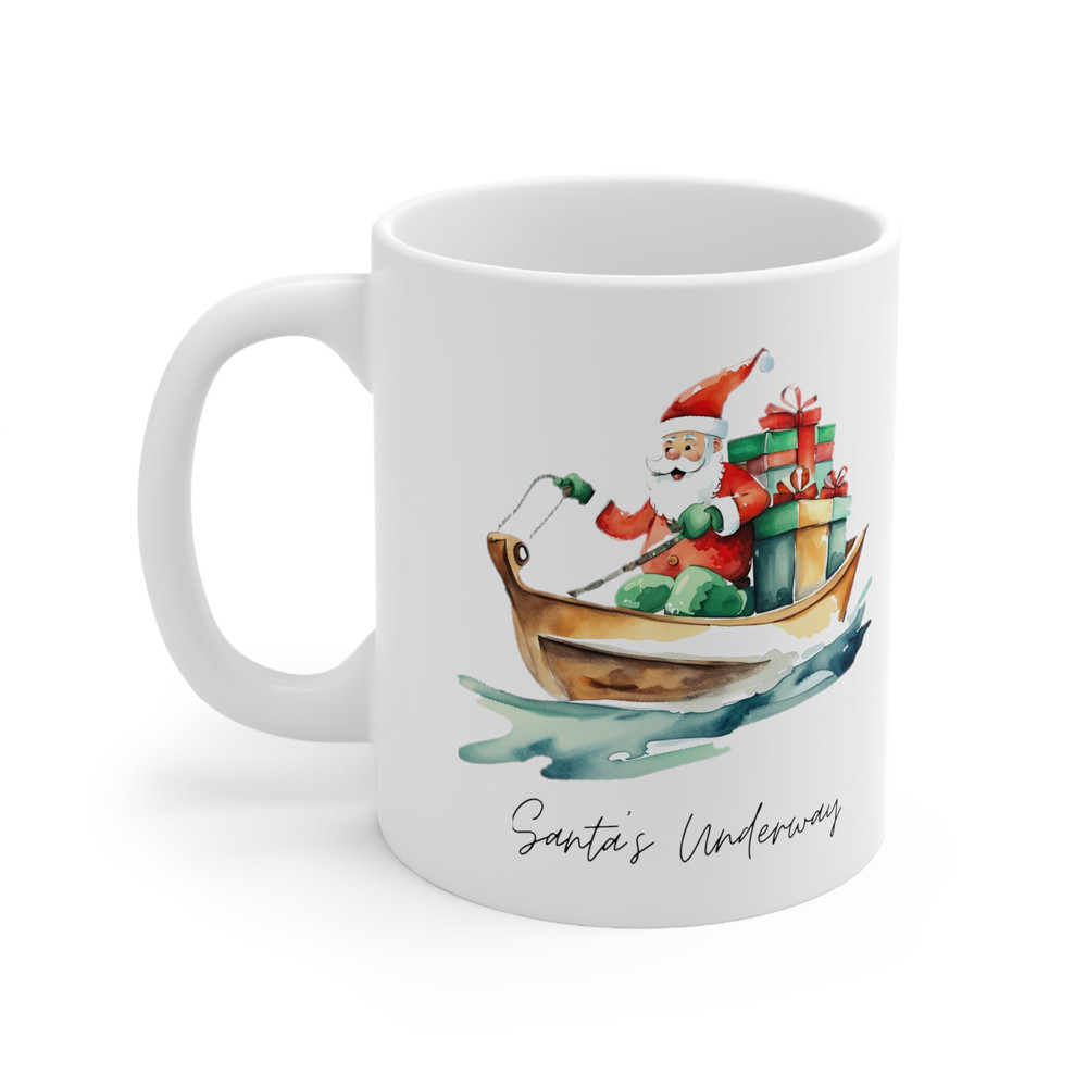 Vintage Santa Claus Vintage Christmas Mug Tropical Santa Boater Santa Beach Santa Male Kalikimaka Ceramic Mug 11oz - 3.jpg