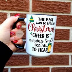 christmas cheer, buddy elf, christmas mug, stocking stuffer, tea mug, coffe