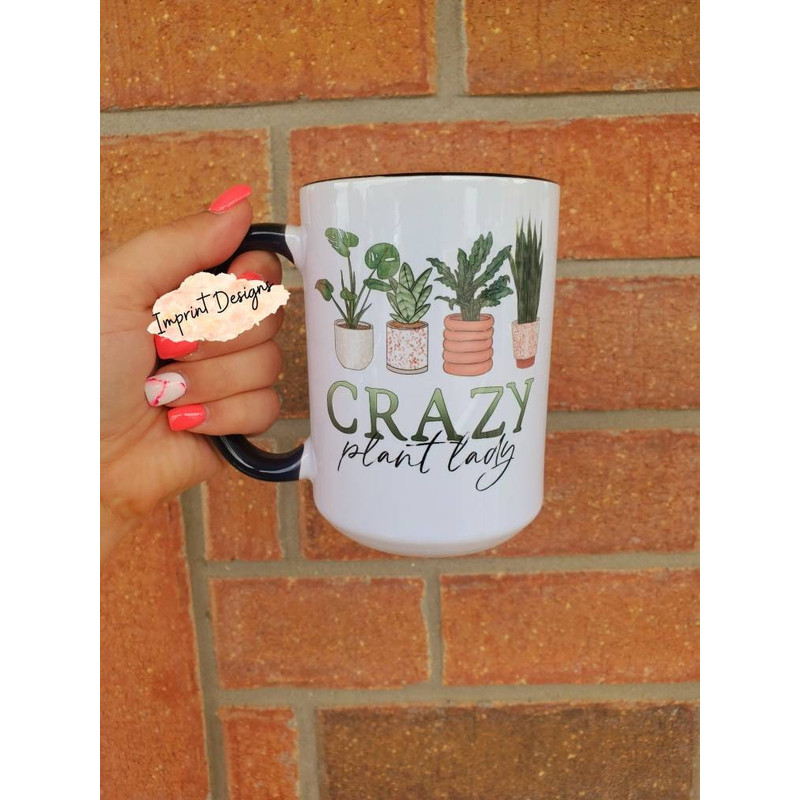 Crazy plant lady, plant lover, 4 leaf, crazy plants,Sublimation,Dishwasher Safe mug - 1.jpg