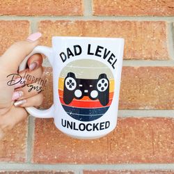 dad level unlocked, video game dad, gamer dad, funny dad mugs, funny father