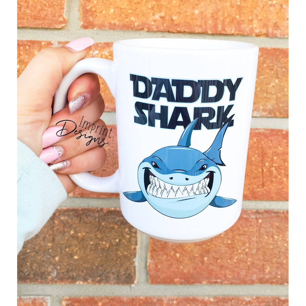 Daddy shark, Happy Father's Day, Funny dad Mug, dad mug, Dishwasher Safe mug, fathers day - 1.jpg