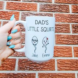 dads little squirts, funny dad gift, fathers day gifts mug,personalized,dis