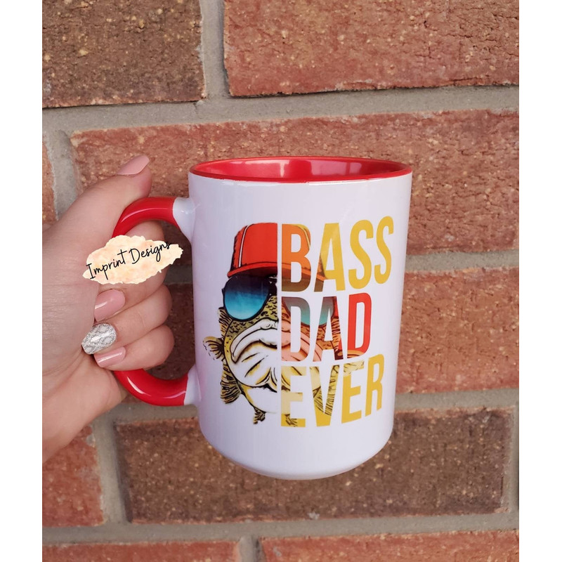 Fishing Mug, Funny Fathers Day Mug, Fathers Day, Bass fish, Dishwasher Safe mug, Permanent Coffee Mug - 1.jpg
