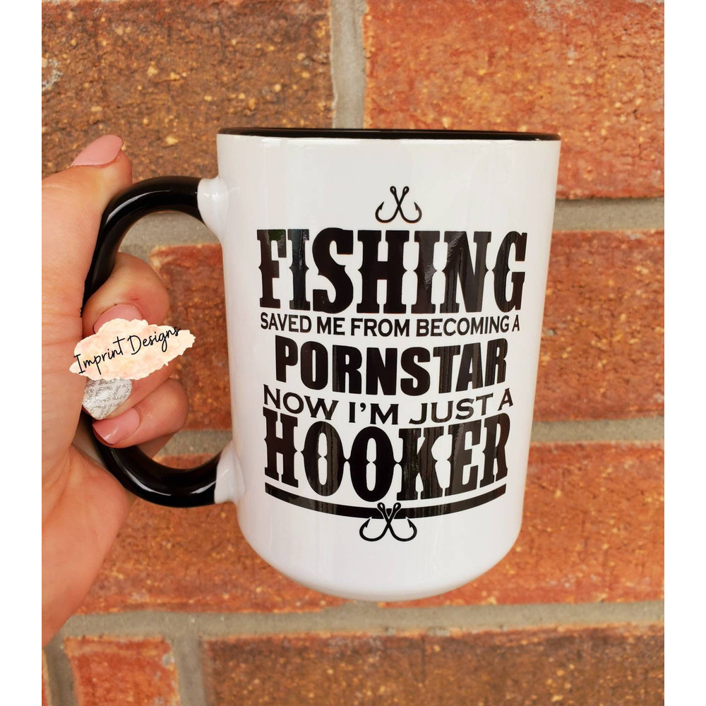 Fishing Mug, Funny Fathers day Mug, Fishing gift, hooker mug, Fishing Saved Me, Dishwasher Safe mug - 1.jpg