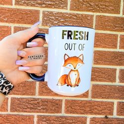 fresh out of fucks, fresh out of fox, funny mugs, fuck, dishwasher safe mug