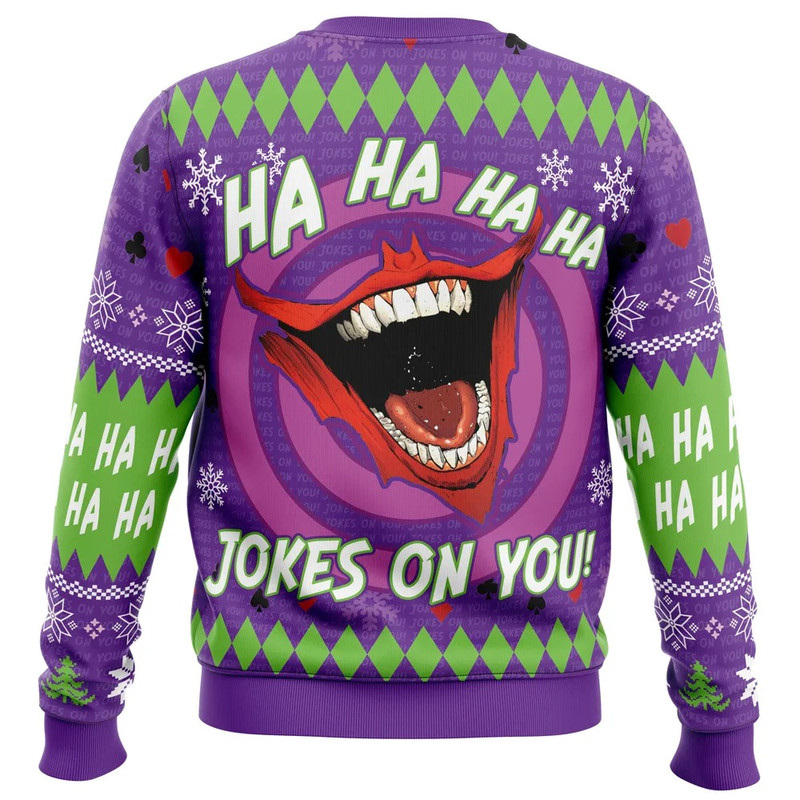 Ha ha ha happy Christmas Joker All Over Print Hoodie 3D Zip Hoodie 3D Ugly Christmas Sweater 3D Fleece Hoodie