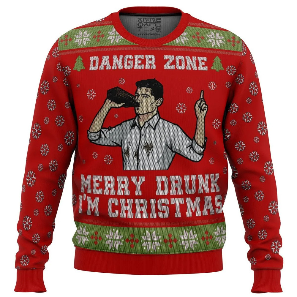 Merry Drunk I am Christmas Sterling Arche All Over Print Hoodie 3D Zip Hoodie 3D Ugly Christmas Sweater 3D Fleece Hoodie