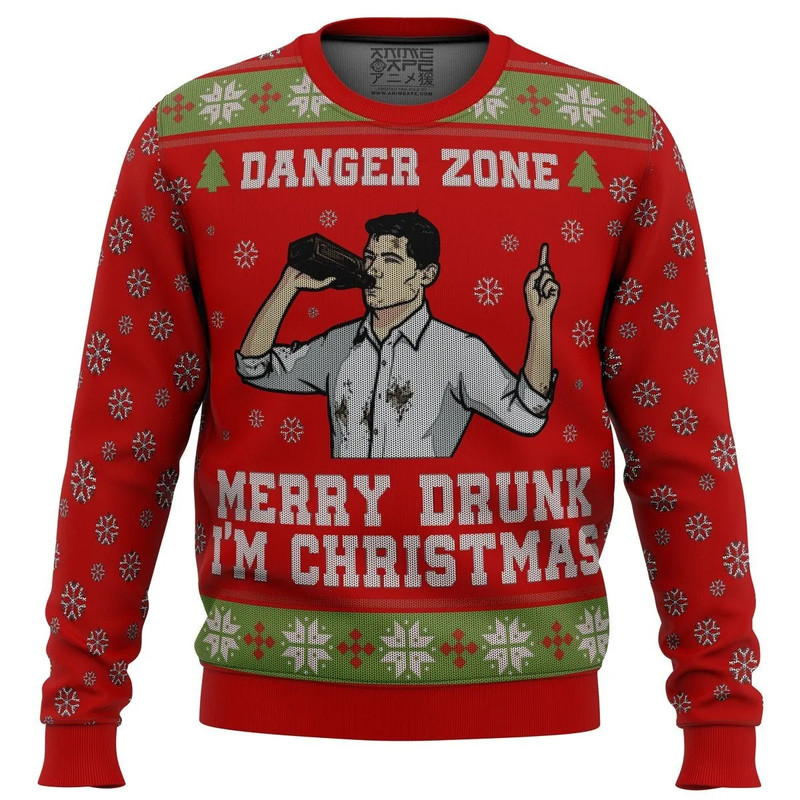 Merry Drunk I am Christmas Sterling Arche All Over Print Hoodie 3D Zip Hoodie 3D Ugly Christmas Sweater 3D Fleece Hoodie