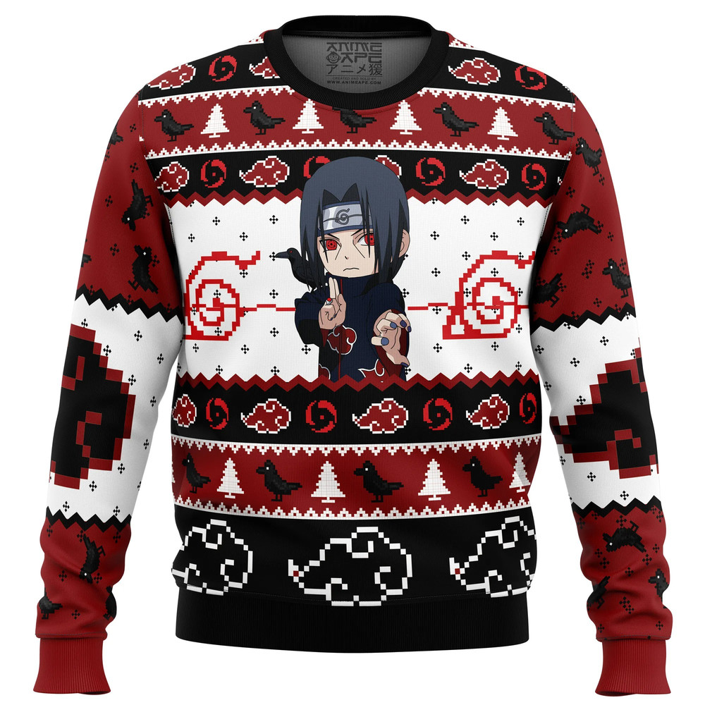 Itachi Uchiha Chibi Akatsuki Naruto All Over Print Hoodie 3D Zip Hoodie 3D Ugly Christmas Sweater 3D Fleece Hoodie