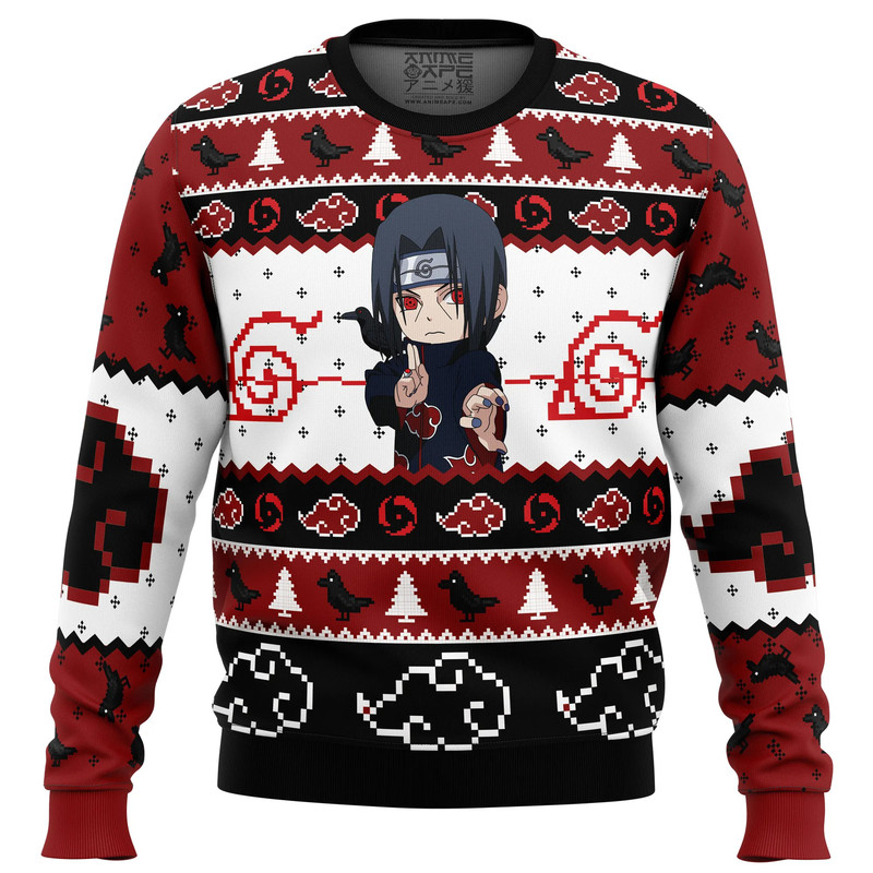 Itachi Uchiha Chibi Akatsuki Naruto All Over Print Hoodie 3D Zip Hoodie 3D Ugly Christmas Sweater 3D Fleece Hoodie