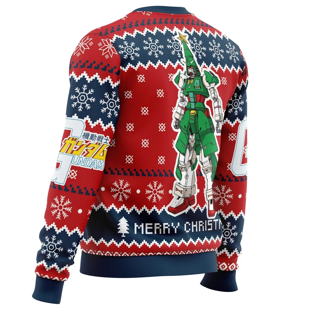 Xmas Tree Gundam All Over Print Hoodie 3D Zip Hoodie 3D Ugly Christmas Sweater 3D Fleece Hoodie