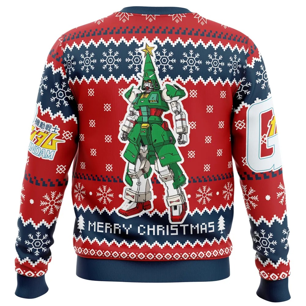 Xmas Tree Gundam All Over Print Hoodie 3D Zip Hoodie 3D Ugly Christmas Sweater 3D Fleece Hoodie