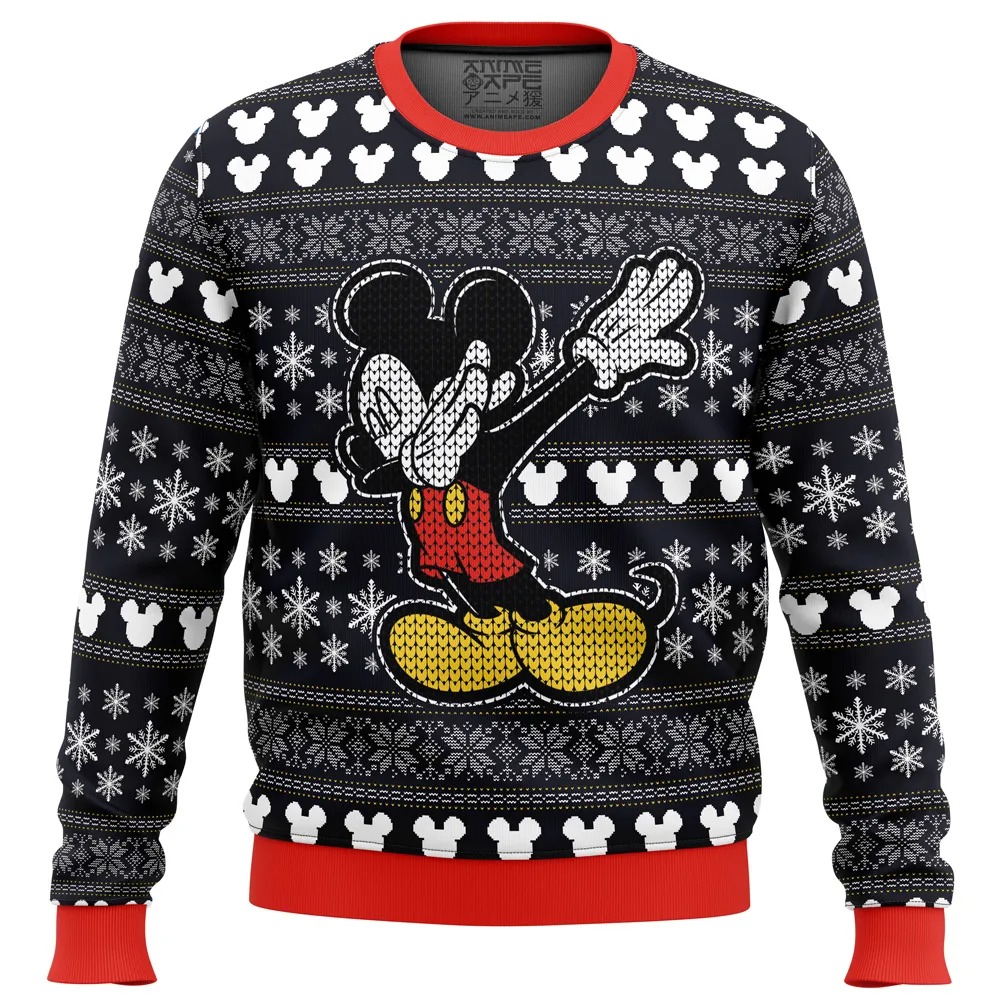Disney Mickey Dabbing All Over Print Hoodie 3D Zip Hoodie 3D Ugly Christmas Sweater 3D Fleece Hoodie