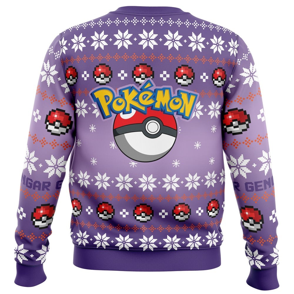 Christmas Gengar Pokemon All Over Print Hoodie 3D Zip Hoodie 3D Ugly Christmas Sweater 3D Fleece Hoodie